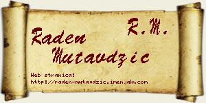 Raden Mutavdžić vizit kartica